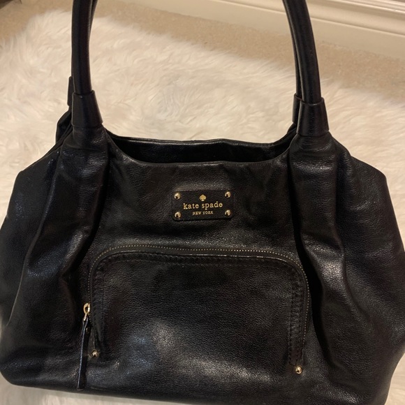 EUC Kate Spade black tote bag with gold hardware - Picture 4 of 10